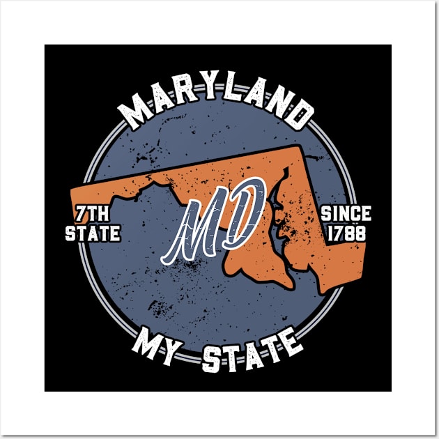 Maryland My State Patriot State Tourist Gift Wall Art by atomguy